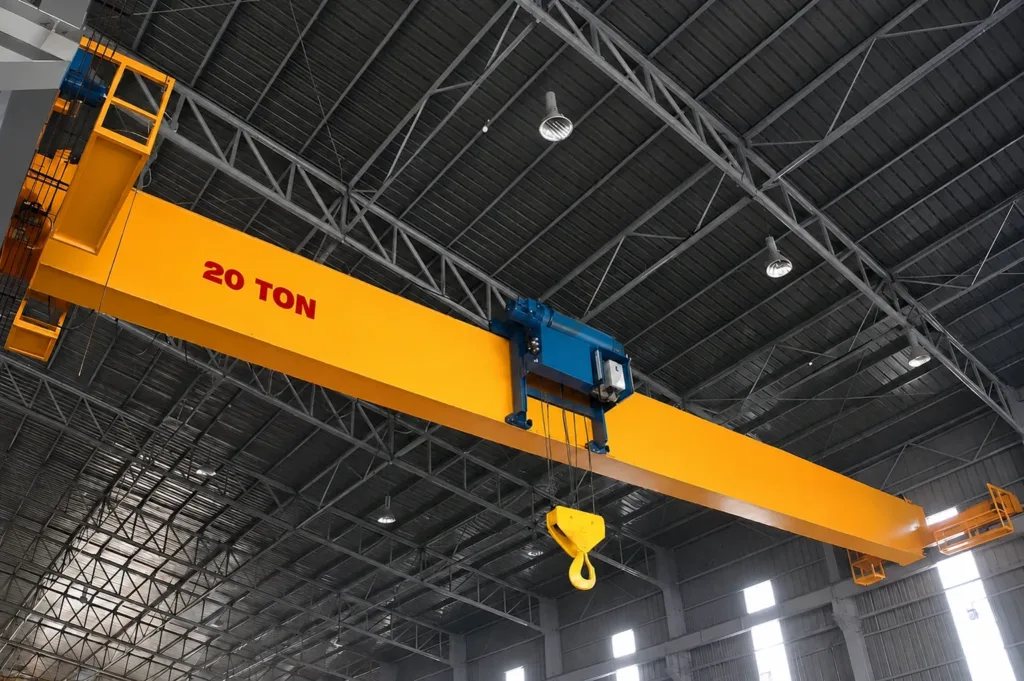 Wire-rope hoist mounted beside a single bridge girder