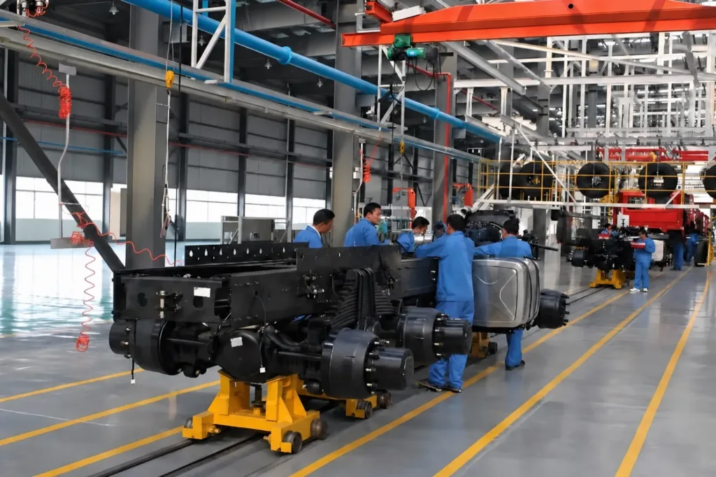 Overhead crane serving an assembly hall