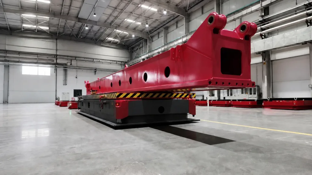 Special transporter supporting a large industrial structure